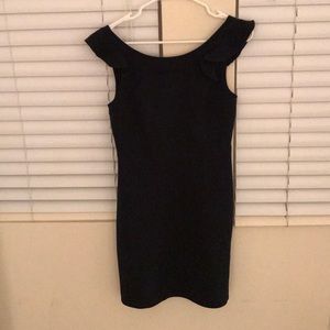 Flutter sleeve navy dress